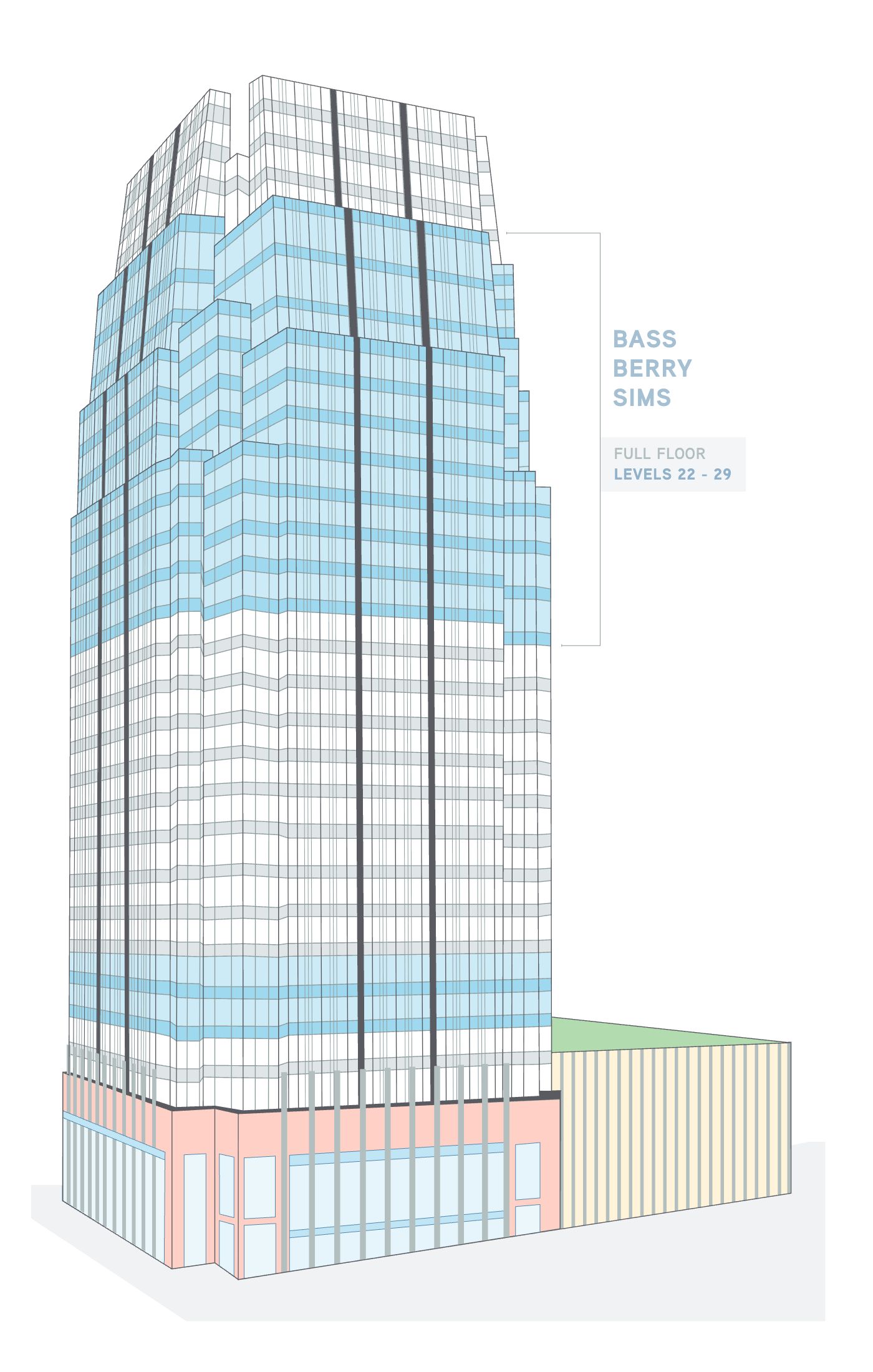 The Pinnacle at Symphony Place — tenancy rendering