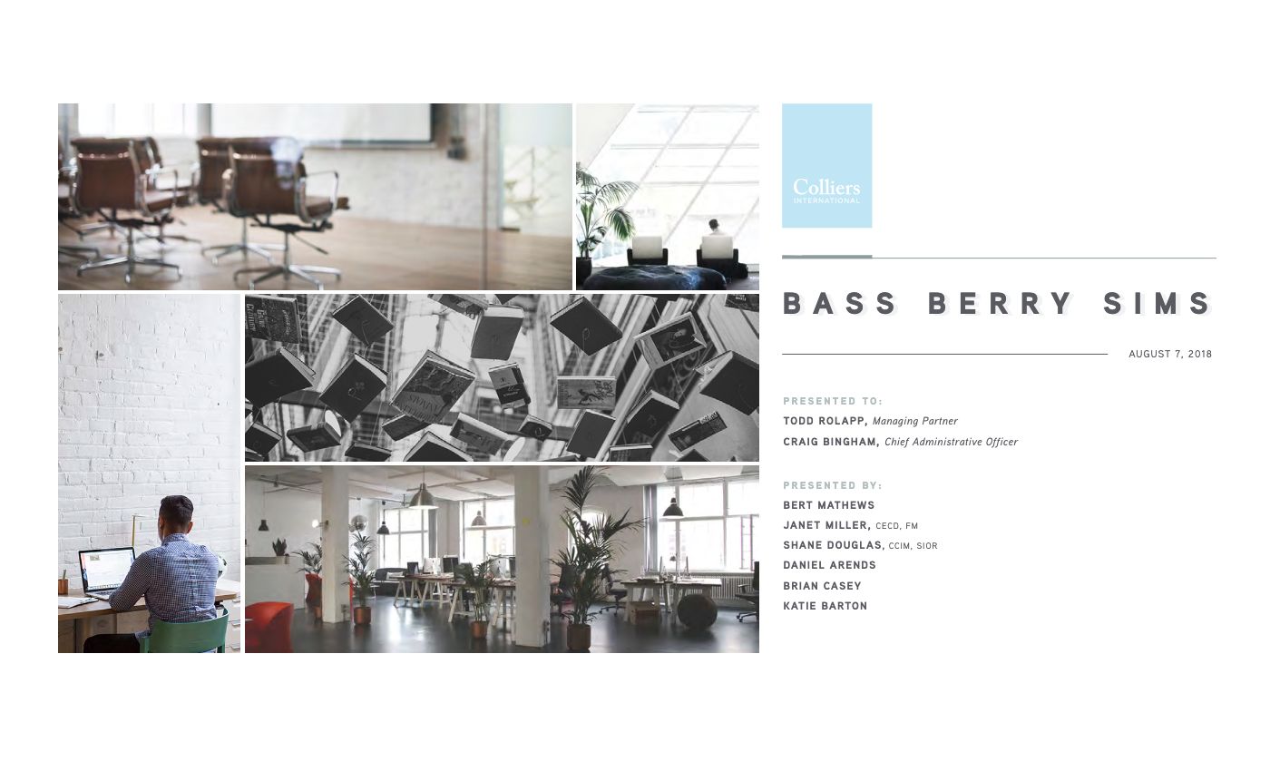 Bass Berry Sims broker pitch book — front page