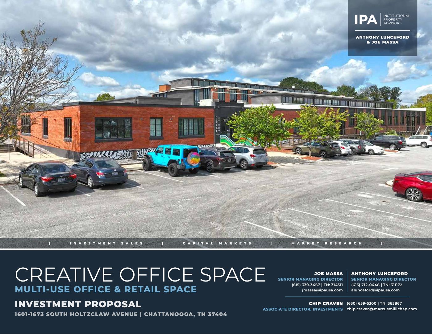 Creative Office Space investment proposal — front page