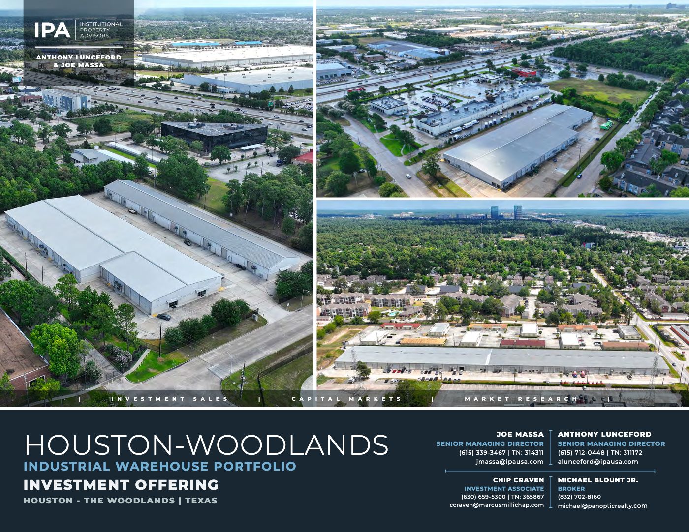 Houston–Woodlands industrial warehouse portfolio — front page